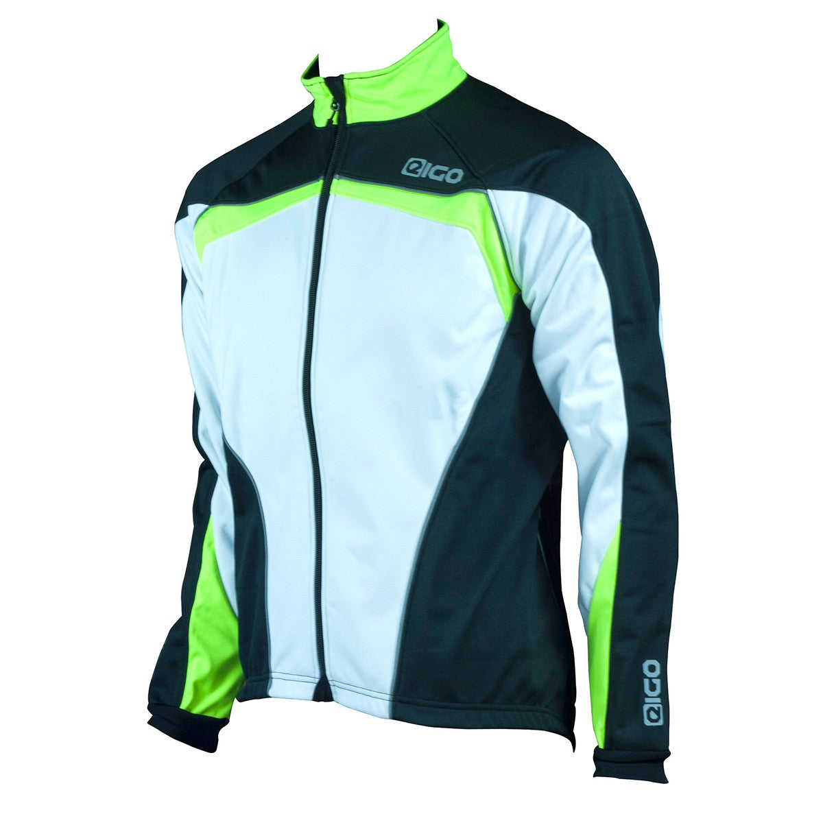 Eigo Bora Windproof Mens Cycling Jacket White / Black / Fluoro Yellow