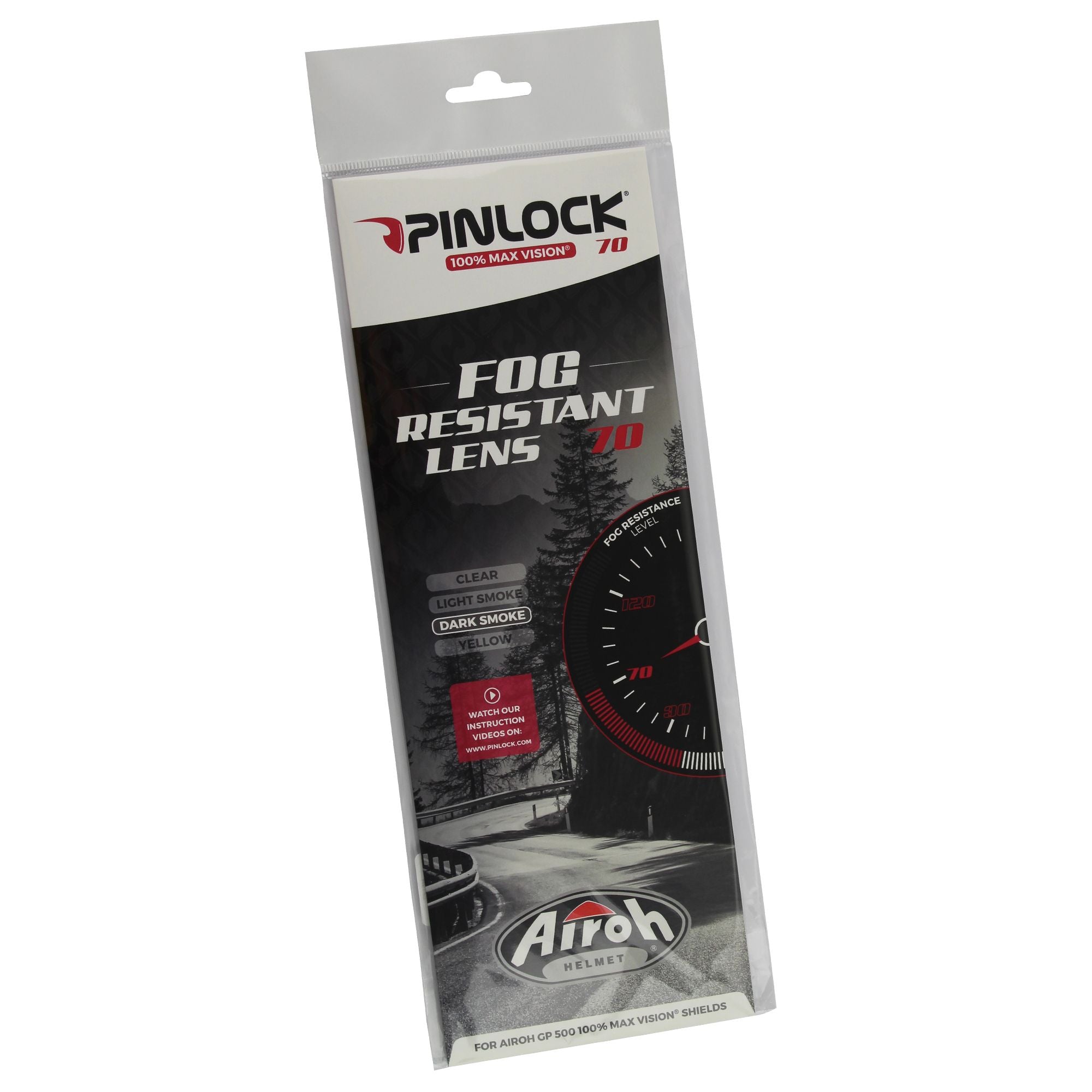 Pinlock Original 70 Fog Resistant Lens Insert - Dark Smoke - Airoh Mathisse