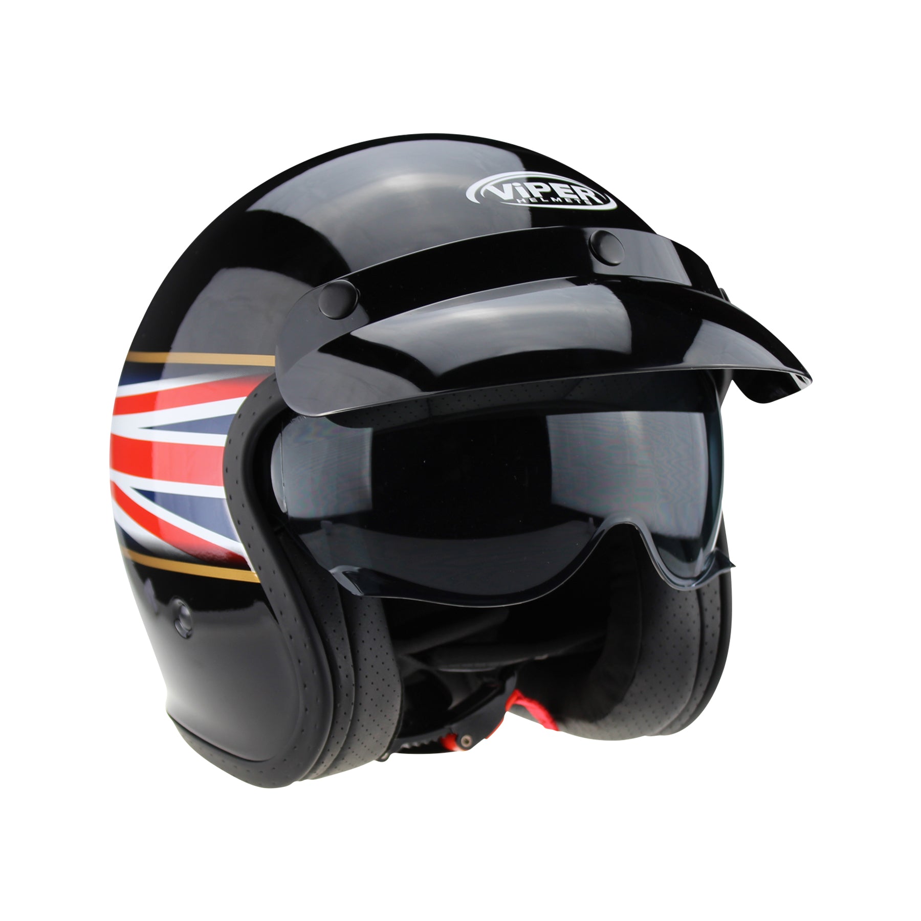 Viper RSV06+ Open Face Motorcycle Helmet Union Jack
