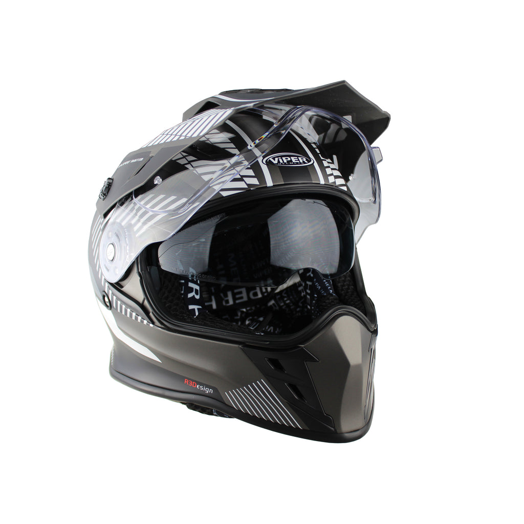 Viper RXV288 Dual Sport Enduro Motorcycle Helmet Black