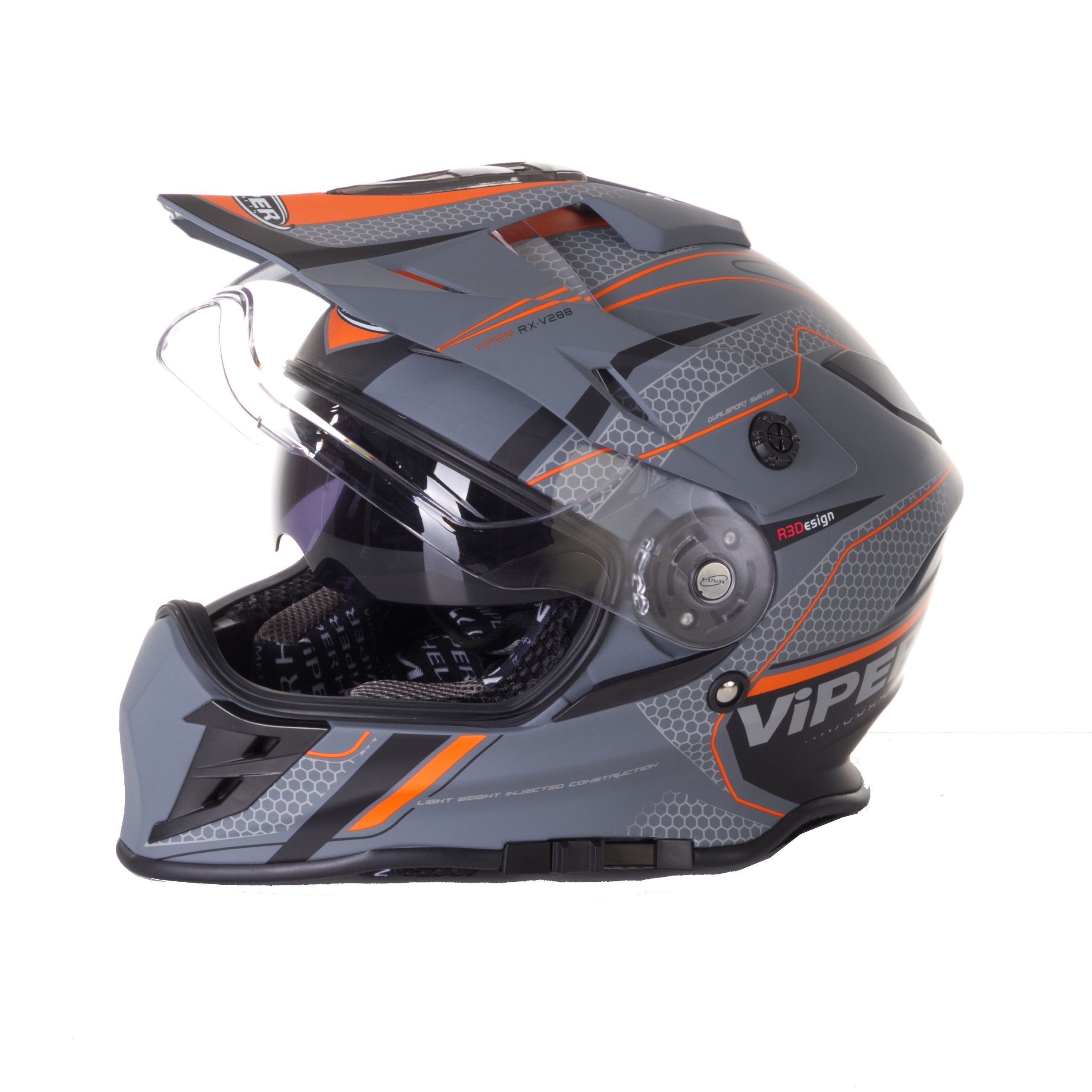 Viper RXV288 Dual Sport Enduro Motorcycle Helmet Black