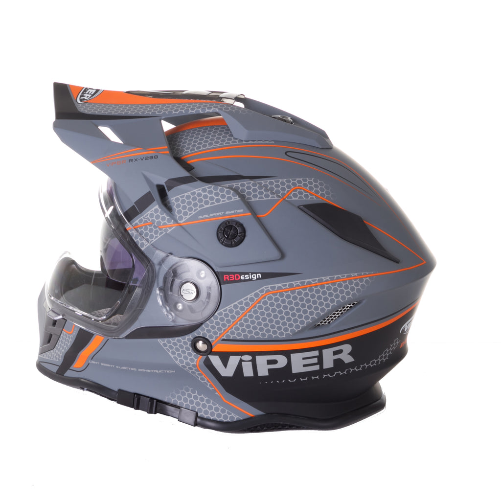 Viper RXV288 Dual Sport Enduro Motorcycle Helmet Black