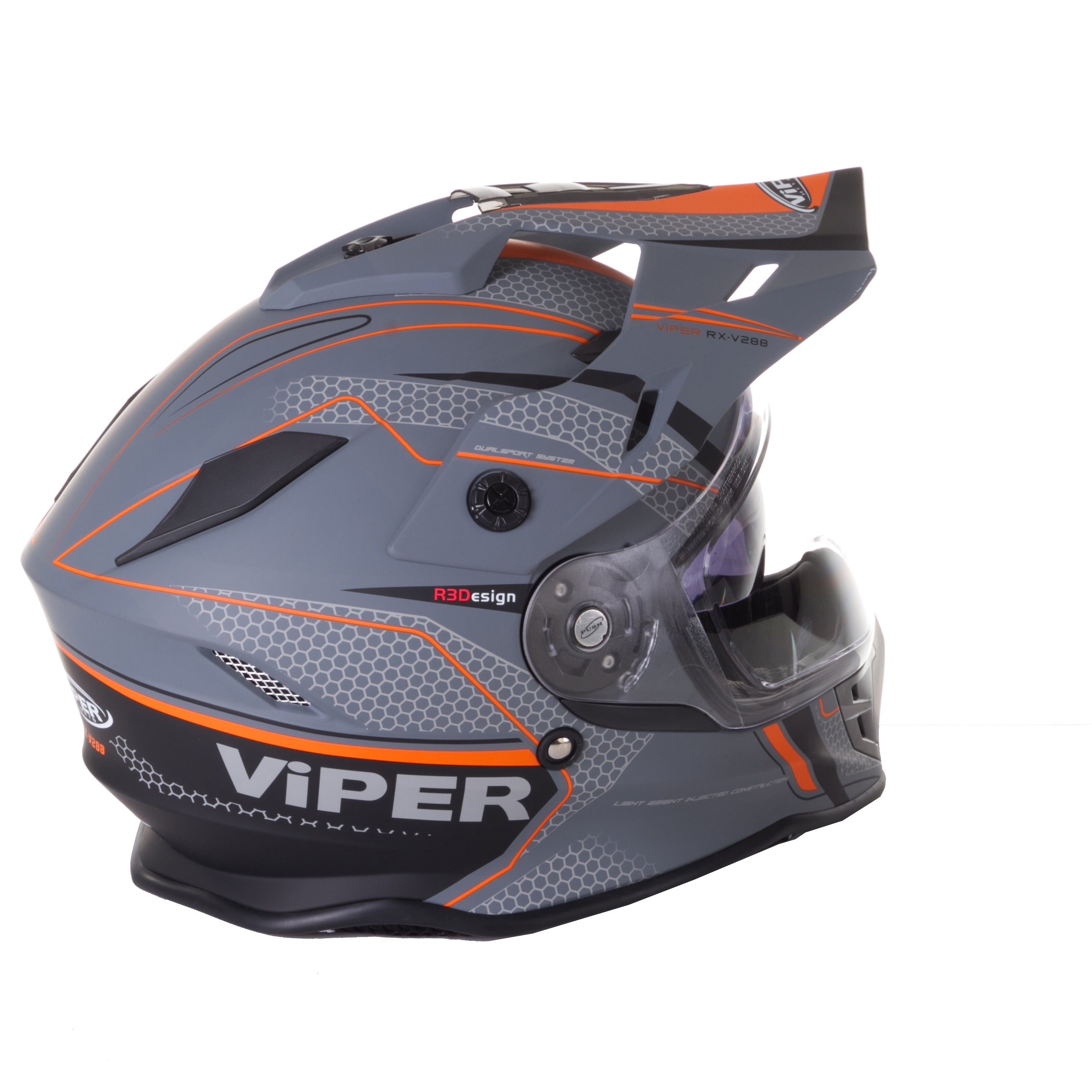Viper RXV288 Dual Sport Enduro Motorcycle Helmet | ECE 22.06
